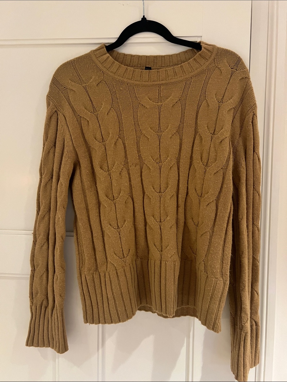 Banana Republic Cable-Knit Crewneck Sweater - Camel Brown